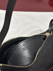 Fortok Gucci GG Emblem small shoulder bag black GG leather 22×14x8cm - 6