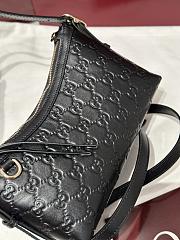 Fortok Gucci GG Emblem small shoulder bag black GG leather 22×14x8cm - 5