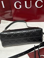 Fortok Gucci GG Emblem small shoulder bag black GG leather 22×14x8cm - 3