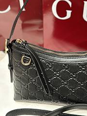Fortok Gucci GG Emblem small shoulder bag black GG leather 22×14x8cm - 2