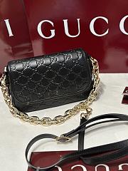 Fortok Gucci GG Emblem small shoulder bag black GG leather 20.5×13x7cm - 1