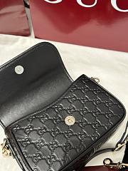 Fortok Gucci GG Emblem small shoulder bag black GG leather 20.5×13x7cm - 6