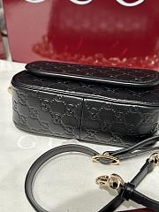 Fortok Gucci GG Emblem small shoulder bag black GG leather 20.5×13x7cm - 5