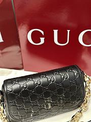 Fortok Gucci GG Emblem small shoulder bag black GG leather 20.5×13x7cm - 3