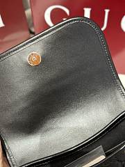 Fortok Gucci GG Emblem small shoulder bag black GG leather 20.5×13x7cm - 2