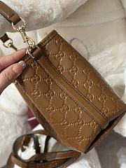 Fortok Gucci GG Emblem small bucket bag Brown 19×18×11cm - 5