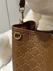 Fortok Gucci GG Emblem small bucket bag Brown 19×18×11cm - 3
