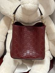 Fortok Gucci GG Emblem small bucket bag Rouge 19×18×11cm - 5