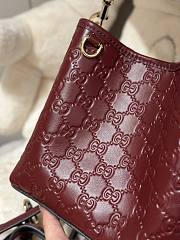 Fortok Gucci GG Emblem small bucket bag Rouge 19×18×11cm - 3