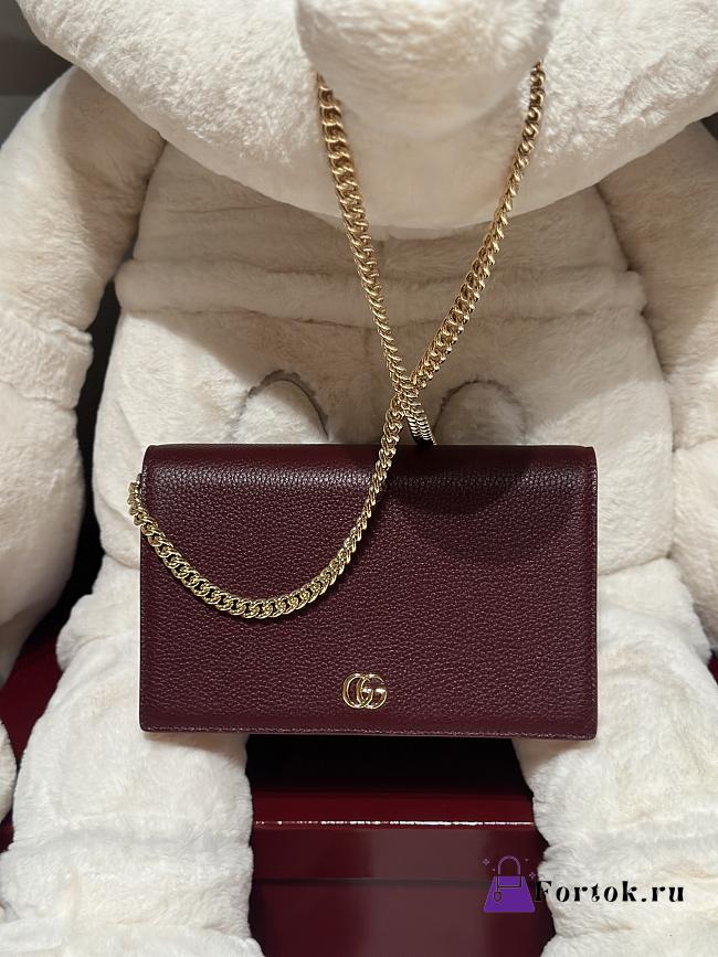 Fortok Gucci GG Marmont wallet on chain Rosso Ancora red and pink leather 20*12.5*4cm - 1