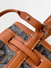 Fortok Goyard Petit Flot Mini Bucket Bag Black & Tan 12 x 10 x 17.5cm - 6
