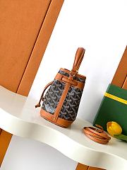 Fortok Goyard Petit Flot Mini Bucket Bag Black & Tan 12 x 10 x 17.5cm - 5