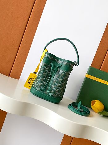 Fortok Goyard Petit Flot Mini Bucket Bag Green 12 x 10 x 17.5cm