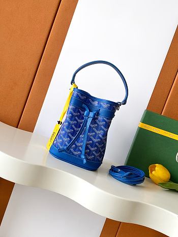 Fortok Goyard Petit Flot Mini Bucket Bag Blue 12 x 10 x 17.5cm