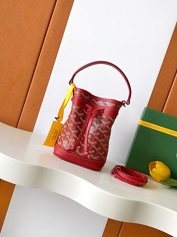 Fortok Goyard Petit Flot Mini Bucket Bag Red 12 x 10 x 17.5cm