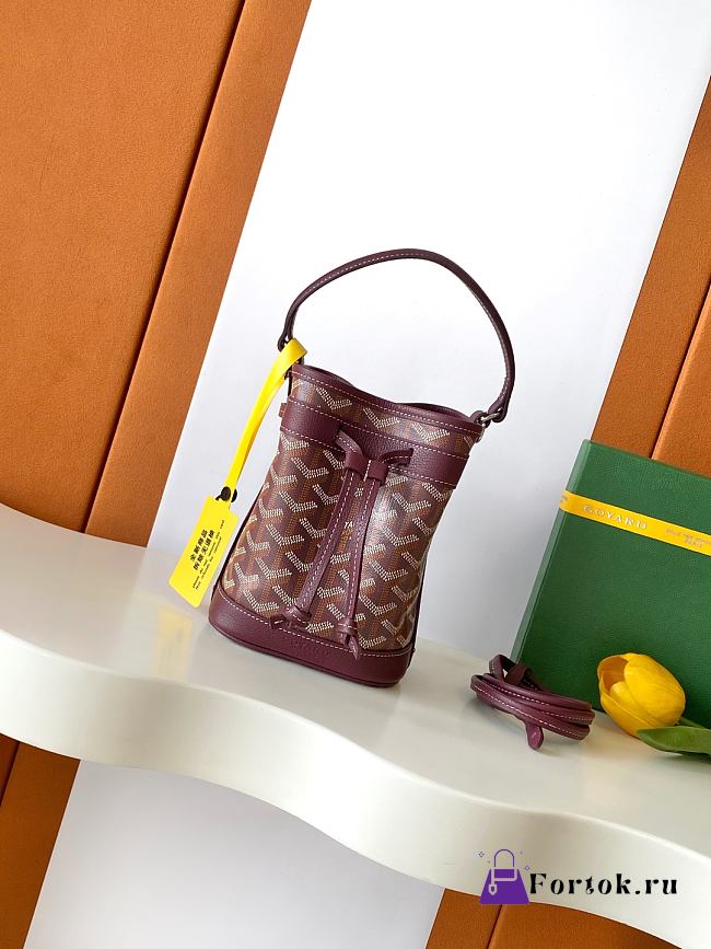 Fortok Goyard Petit Flot Mini Bucket Bag Rouge 12 x 10 x 17.5cm - 1