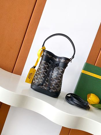 Fortok Goyard Petit Flot Mini Bucket Bag Black 12 x 10 x 17.5cm