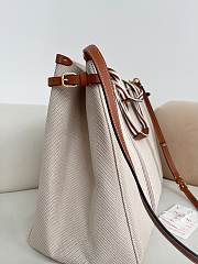 Fortok Valentino Garavani Men's Cotton Tote Bag Brown Stripes 41x33x20cm - 4