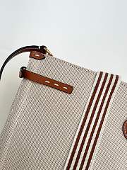 Fortok Valentino Garavani Men's Cotton Tote Bag Brown Stripes 41x33x20cm - 6