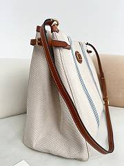 Fortok Valentino Garavani Men's Cotton Tote Bag Blue Stripes 41x33x20cm - 4