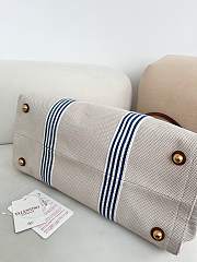 Fortok Valentino Garavani Men's Cotton Tote Bag Blue Stripes 41x33x20cm - 6
