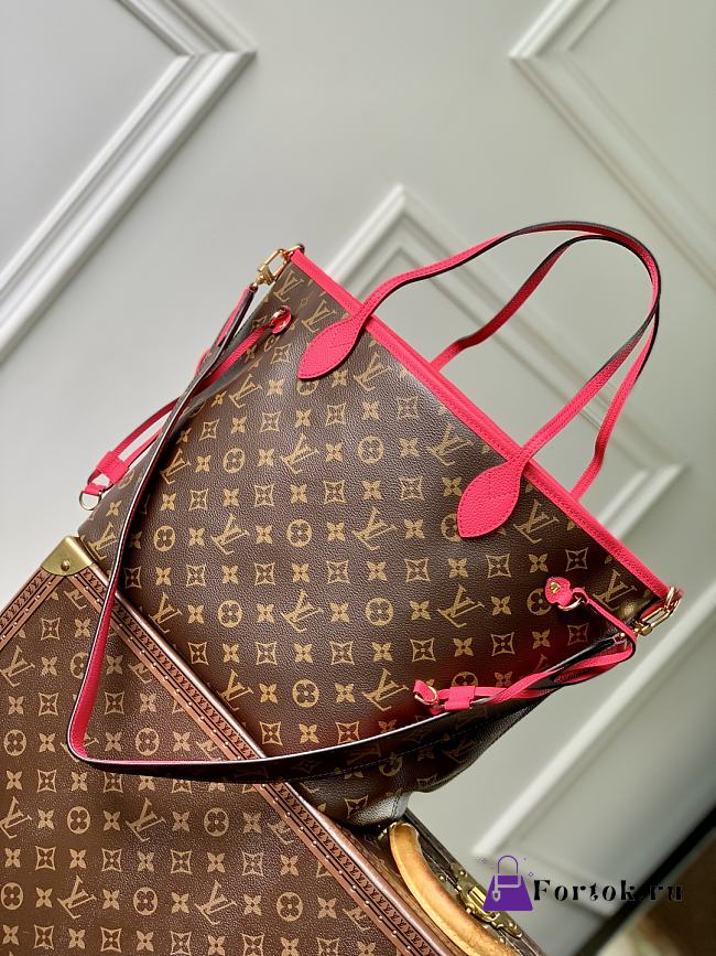 Fortok Louis Vuitton Neverfull Bandoulière Upside Down MM Pondichery Pink 28 x 14 x 31 cm - 1