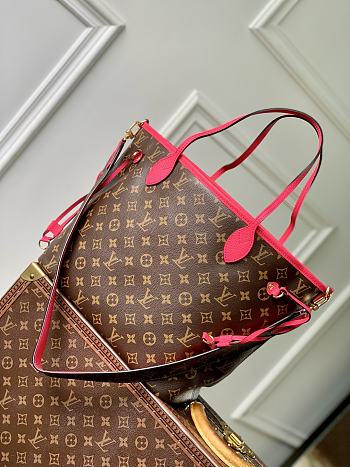 Fortok Louis Vuitton Neverfull Bandoulière Upside Down MM Pondichery Pink 28 x 14 x 31 cm