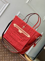 Fortok Louis Vuitton Neverfull Bandoulière Upside Down MM Sari Red 28 x 14 x 31 cm - 5
