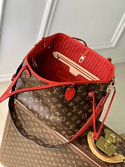 Fortok Louis Vuitton Neverfull Bandoulière Upside Down MM Sari Red 28 x 14 x 31 cm - 3