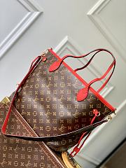 Fortok Louis Vuitton Neverfull Bandoulière Upside Down MM Sari Red 28 x 14 x 31 cm - 2