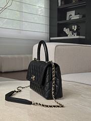 Fortok Chanel Small Coco Flap Top Handle Bag in Caviar Black with Gold Hardware 14x24x10cm - 6