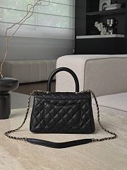 Fortok Chanel Small Coco Flap Top Handle Bag in Caviar Black with Gold Hardware 14x24x10cm - 3