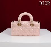 Fortok Dior Lady D-Joy Shinning Baby Pink Gold Hardware  Leather with Velvet 21*12*6.5cm  - 6