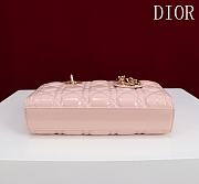 Fortok Dior Lady D-Joy Shinning Baby Pink Gold Hardware  Leather with Velvet 21*12*6.5cm  - 5