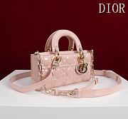 Fortok Dior Lady D-Joy Shinning Baby Pink Gold Hardware  Leather with Velvet 21*12*6.5cm  - 4