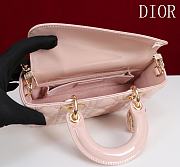 Fortok Dior Lady D-Joy Shinning Baby Pink Gold Hardware  Leather with Velvet 21*12*6.5cm  - 3