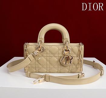 Fortok Dior Lady D-Joy Shinning Light Brown Gold Hardware  Leather with Velvet 21*12*6.5cm 