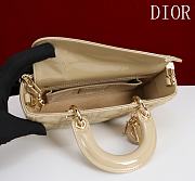 Fortok Dior Lady D-Joy Shinning Light Brown Gold Hardware  Leather with Velvet 21*12*6.5cm  - 4