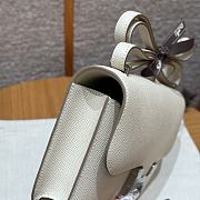 Fortok Hermès Constance Craie bag Epsom Silver Hardware 24*14*8cm  - 6