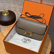 Fortok Hermès Constance Etoupe bag Epsom Gold Hardware 24*14*8cm   - 1