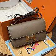 Fortok Hermès Constance Etoupe bag Epsom Gold Hardware 24*14*8cm   - 2