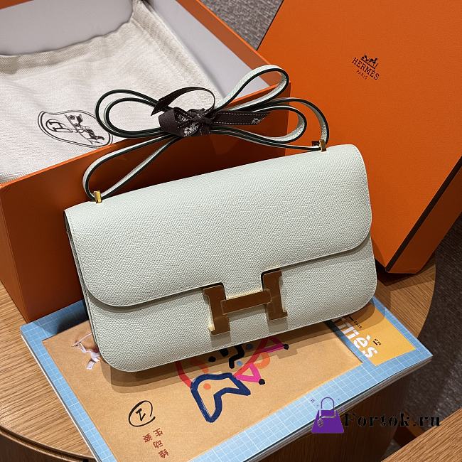 Fortok Hermès Constance Vert Fizz bag Epsom Gold Hardware 24*14*8cm  - 1