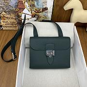 Fortok Hermès Sac A Depeches 21 Bag Dark Green 21cm Togo Leather - 1