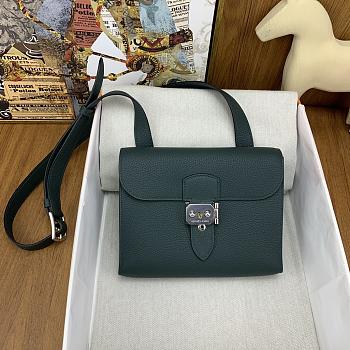Fortok Hermès Sac A Depeches 21 Bag Dark Green 21cm Togo Leather