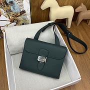 Fortok Hermès Sac A Depeches 21 Bag Dark Green 21cm Togo Leather - 6