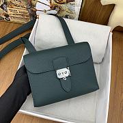 Fortok Hermès Sac A Depeches 21 Bag Dark Green 21cm Togo Leather - 4