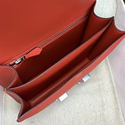 Fortok Hermes Constance 24cm Epsom S3 Neon Red With Pink Hardware  - 2