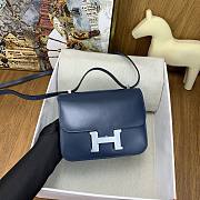 Fortok Hermes Constance 19cm Navy Blue With Silver Hardware - 4