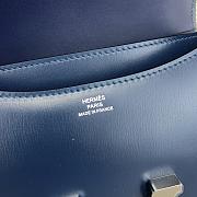 Fortok Hermes Constance 19cm Navy Blue With Silver Hardware - 3