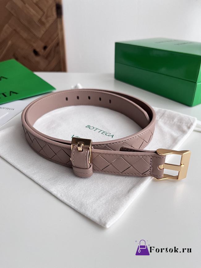 Fortok  Bottega Veneta belt taupe-pink Gold Hardware - 1